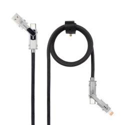 10.01.2602 cable USB USB 2.0 2 m USB A/USB C USB C/Lightning 27 W Negro  Gris