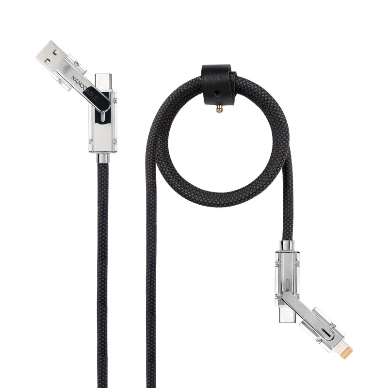 10.01.2602 cable USB USB 2.0 2 m USB A/USB C USB C/Lightning 27 W Negro  Gris