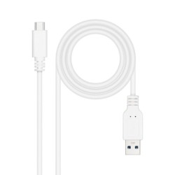 Cable USB 3.1  Gen2 10 Gbps 3A  tipo USB-C/M-A/M  Blanco  0.5 m