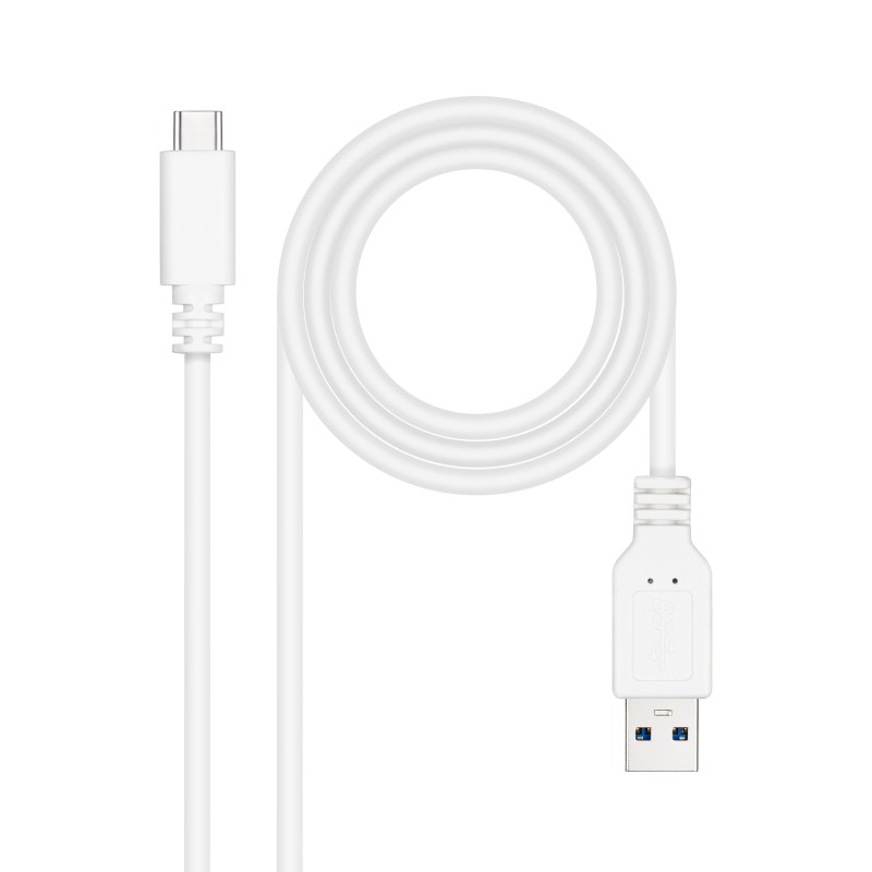 Cable USB 3.1  Gen2 10 Gbps 3A  tipo USB-C/M-A/M  Blanco  2 m