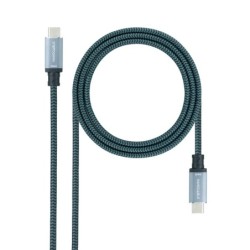 Cable USB 3.1 Gen2 10Gbps 5A  4K/60Hz  USB-C/M-USB-C/M  Gris/Negro  1 m