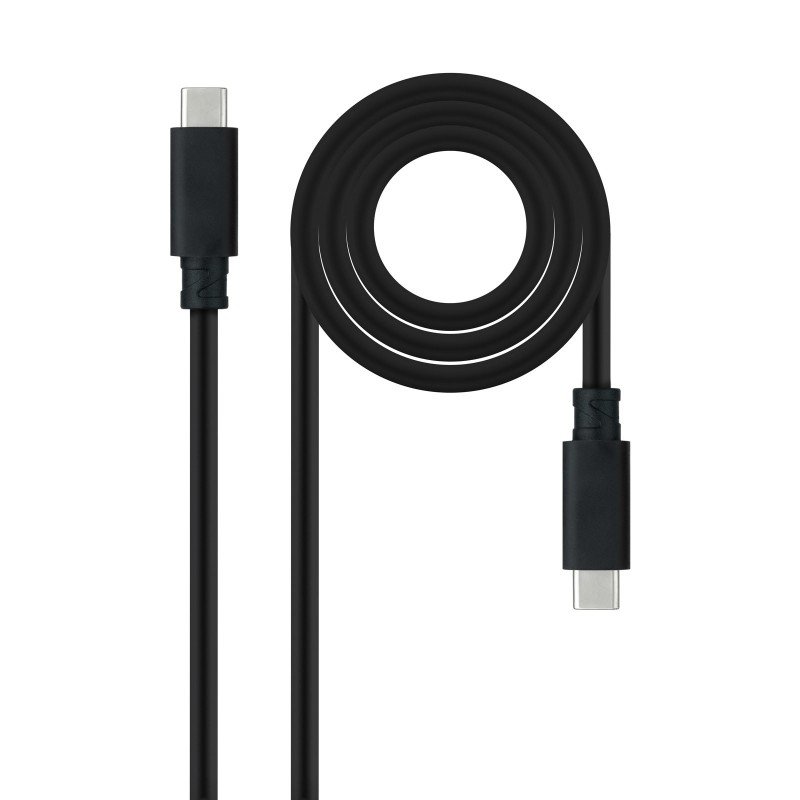 Cable USB 3.1 Gen2 10Gbps 5A  4K/60Hz  USB-C/M-USB-C/M  Negro  1.5 m