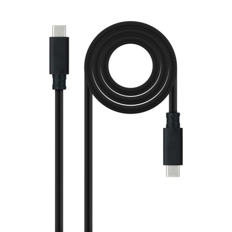 Cable USB 3.1 Gen2 10Gbps 5A  4K/60Hz  USB-C/M-USB-C/M  Negro  1.5 m