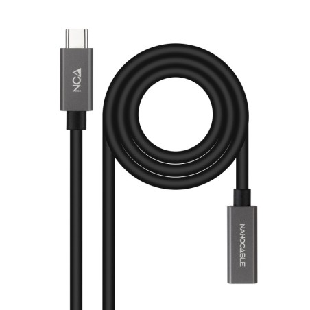 Cable Prolongador USB-C 3.2 Gen2x2 20Gbps 3A  4K/60Hz  USB-C/M-USB-C/H  Negro  1.5 m