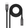 Cable Prolongador USB-C 3.2 Gen2x2 20Gbps 3A  4K/60Hz  USB-C/M-USB-C/H  Negro  2 m