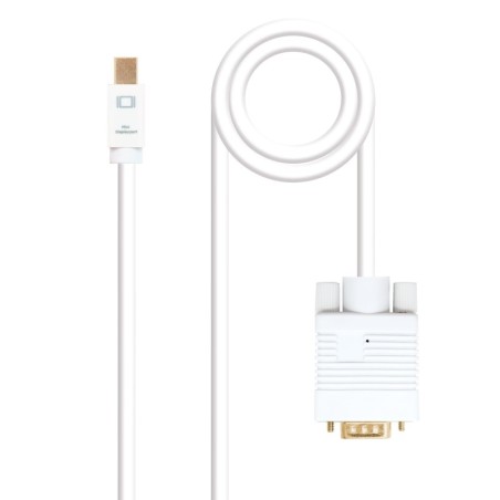 Cable conversor Mini DP a VGA  Mini DP/M - VGA/M  Blanco  2.0 M