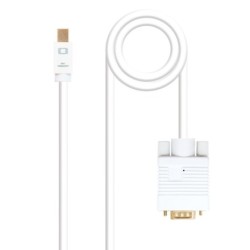 Cable conversor Mini DP a VGA  Mini DP/M - VGA/M  Blanco  3.0 M
