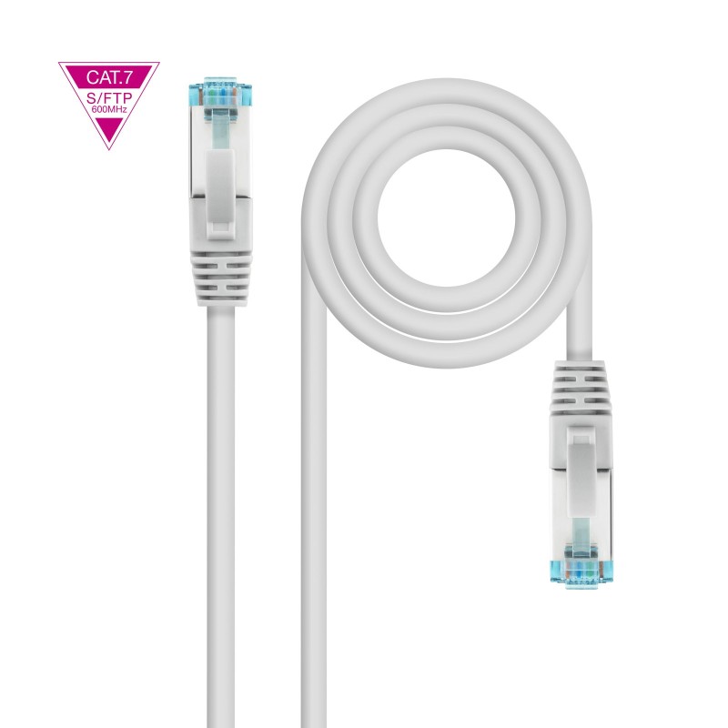 Cable de Red Latiguillo Cat.7 600MHZ LSZH SFTP PIMF AWG26  Gris  25 cm