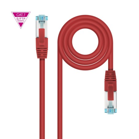 Cable de Red Cat.7 600MHZ LSZH SFTP PIMF AWG26  Rojo  50 cm