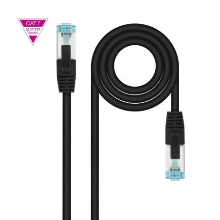 Cable de Red Cat.7 600MHZ LSZH SFTP PIMF AWG26  Negro  1 m