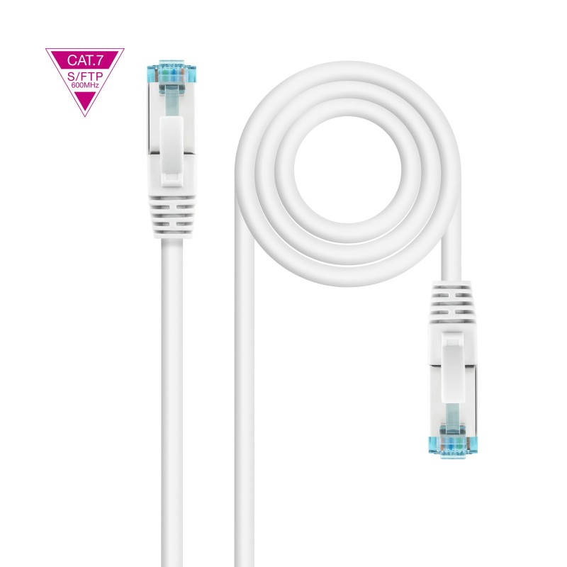 Cable de Red Cat.7 600MHZ LSZH SFTP PIMF AWG26  Blanco  1 m