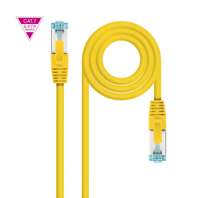 Cable de Red Cat.7 600MHZ LSZH SFTP PIMF AWG26  Amarillo  1 m