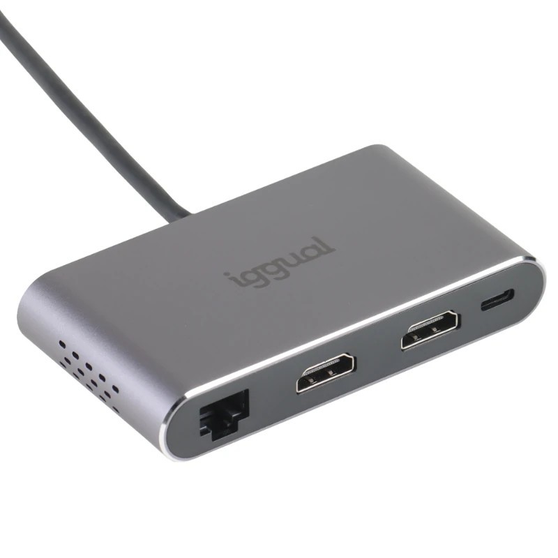 Hub C 8 en 1 2xHDMI 2xUSB 2xSD RJ45 PD100W