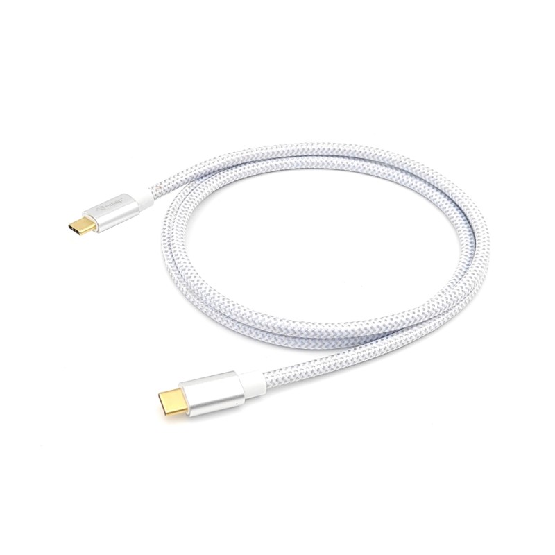 128356 Cable USB 3.2 Gen 2 C a C  M/M  1 0m  PD 100W   4K/60Hz  10Gbps  Blanco