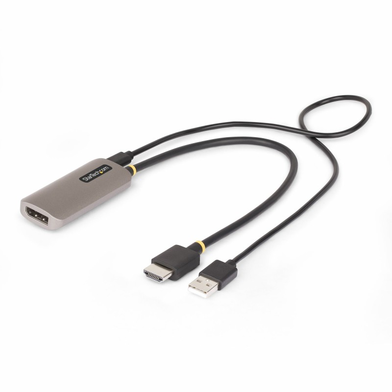 Cable Conversor Adaptador Activo de 30cm HDMI 2.1 a DisplayPort 1.4 - 8K60Hz - Alimentado por el Bus USB - Cable Incluido