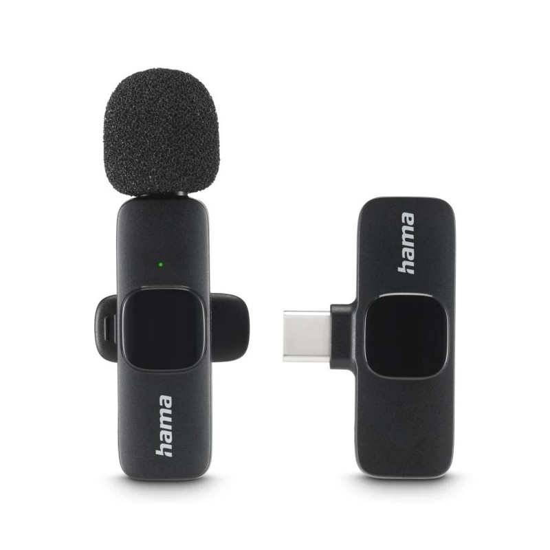 Smart Wireless Negro Micrófono de corbata/solapa