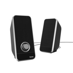 Altavoces para PC 2.0 estéreo (Altavoz para Ordenador de 6W  alimentación USB  Jack 3.5 mm  50-20000 Hz  4 O) Color Negro/Pla