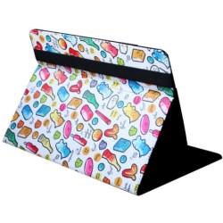 Funda Universal Estampada 9"-11" Cool Candy blanco puntos azules