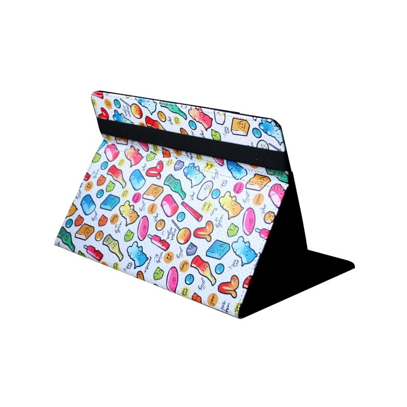 Funda Universal Estampada 9"-11" Cool Candy blanco puntos azules