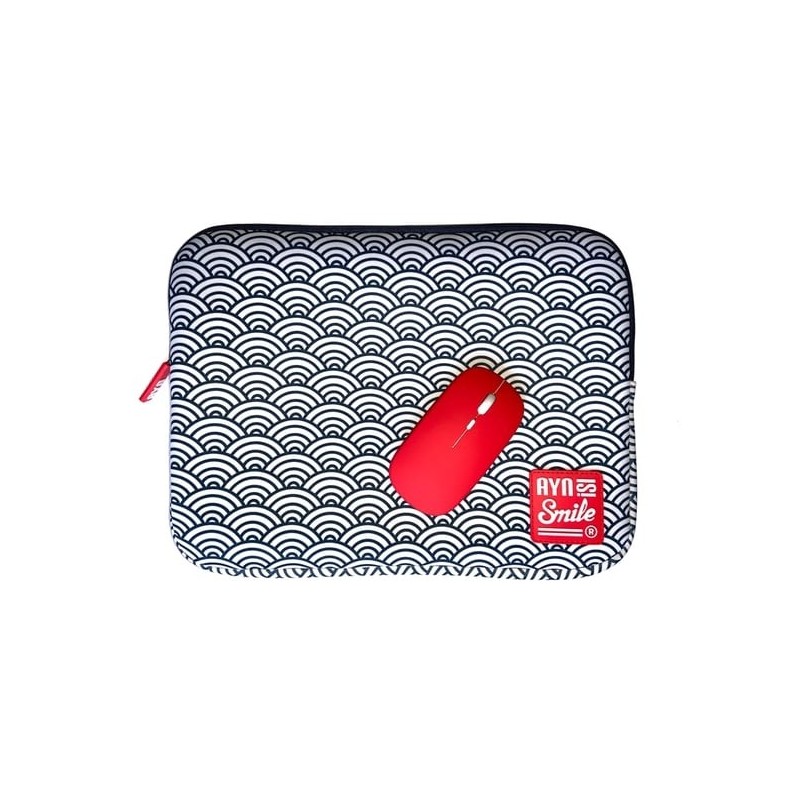Laptop sleeve Kimono 13"-14" Seigaiha + Mouse