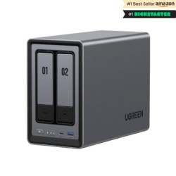 NASync DXP2800 NAS System 2-Bay Compacto Intel® N N100 8 GB DDR5 0 TB UGOS Pro Negro