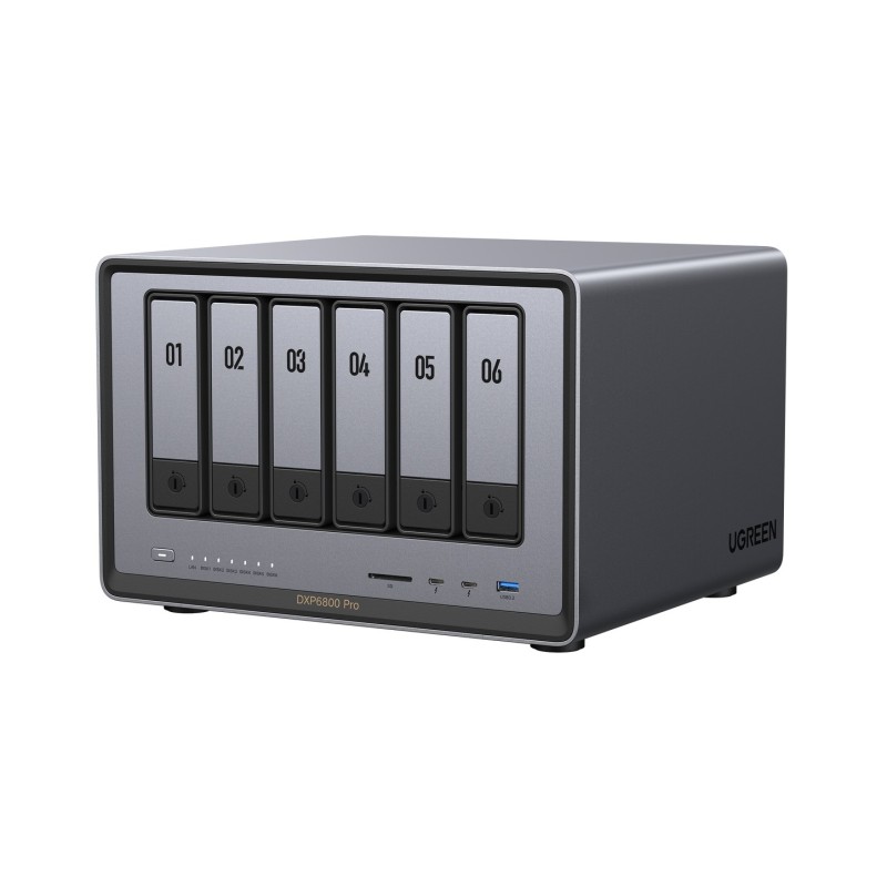 DXP6800 Pro NAS Escritorio Intel® Core™ i5 8 GB DDR5 Gris  Negro