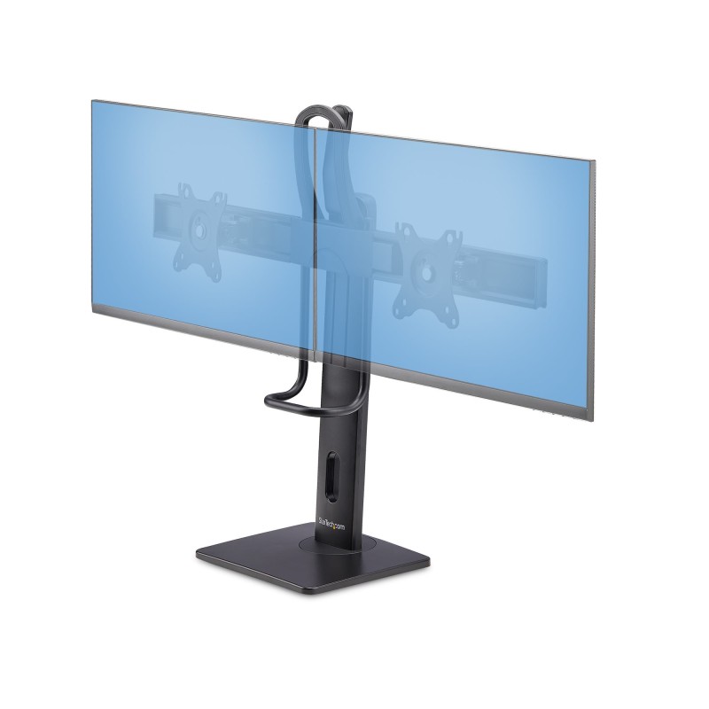 Soporte de Escritorio de Travesaño para Dos Monitores de 27 Pulgadas - Capacidad de 12kg - Soporte VESA de 75x75 o 100x100 - 