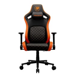 CGR-DFL Silla para videojuegos de PC Asiento acolchado tapizado Negro  Naranja