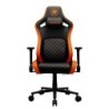 CGR-DFL Silla para videojuegos de PC Asiento acolchado tapizado Negro  Naranja