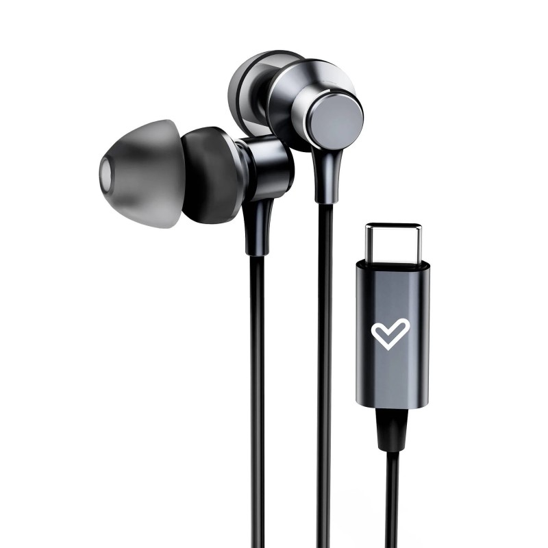 Metallized Type C Auriculares Alámbrico Dentro de oído Llamadas/Música USB Tipo C Negro  Gris