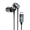 Metallized Type C Auriculares Alámbrico Dentro de oído Llamadas/Música USB Tipo C Negro  Gris