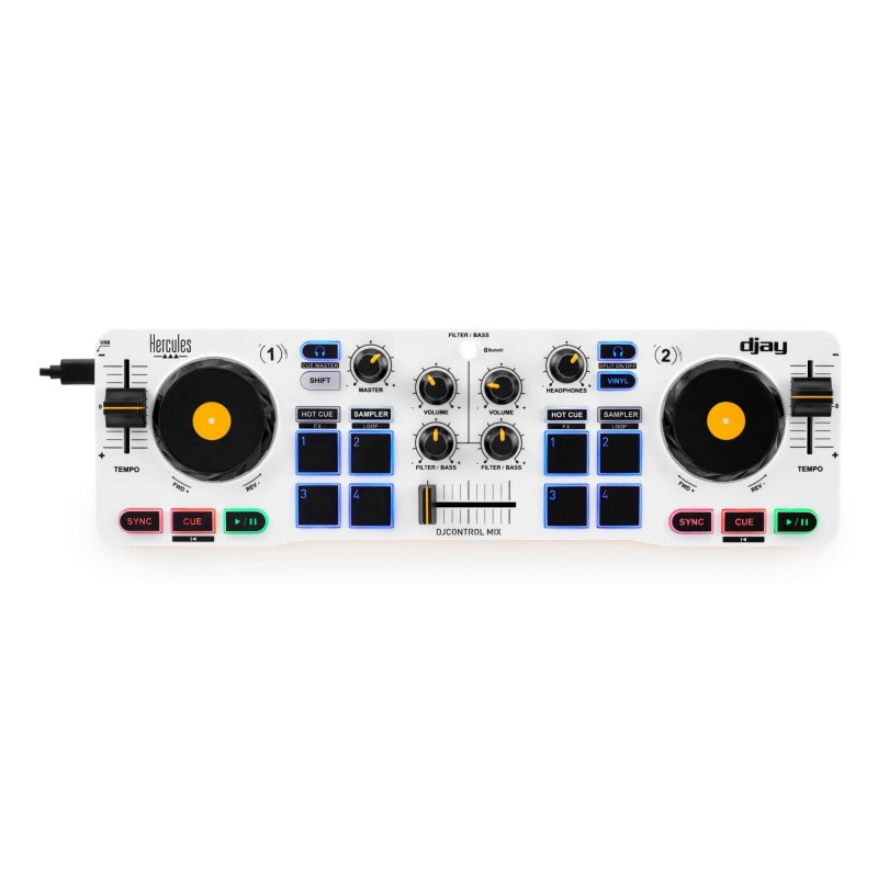 4780921 controlador dj 2 canales Negro  Blanco  Amarillo