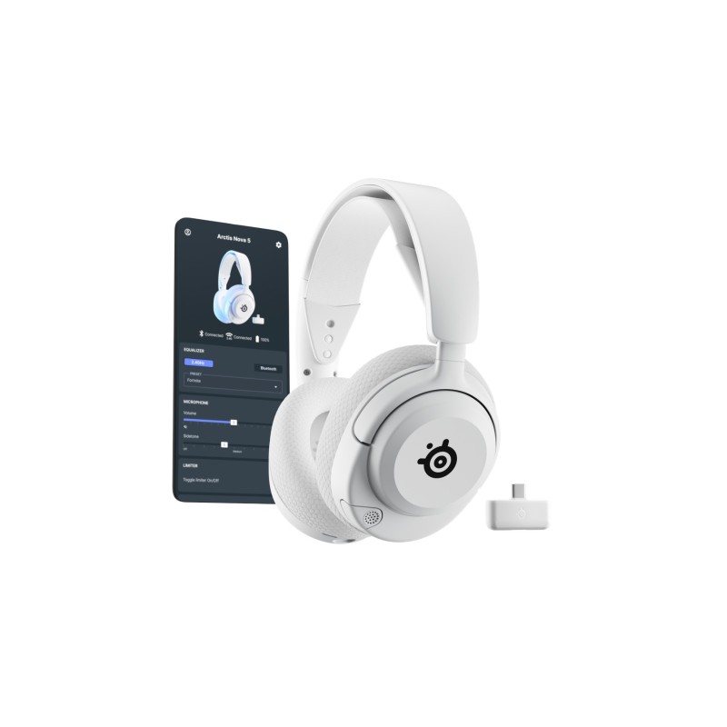 Arctis Nova 5P Wireless Auriculares Inalámbrico Diadema Juego USB Tipo C Bluetooth Blanco