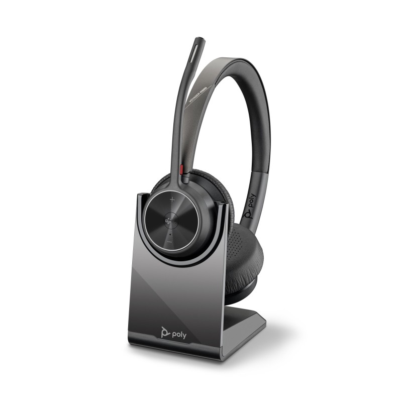 Auriculares Poly VOYAGER 4320-M certificados para Microsoft Teams con base de carga