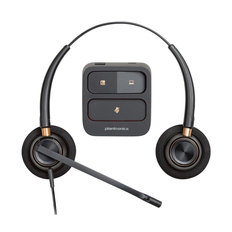 Auriculares binaurales Poly EncorePro 520 con desconexión rápida