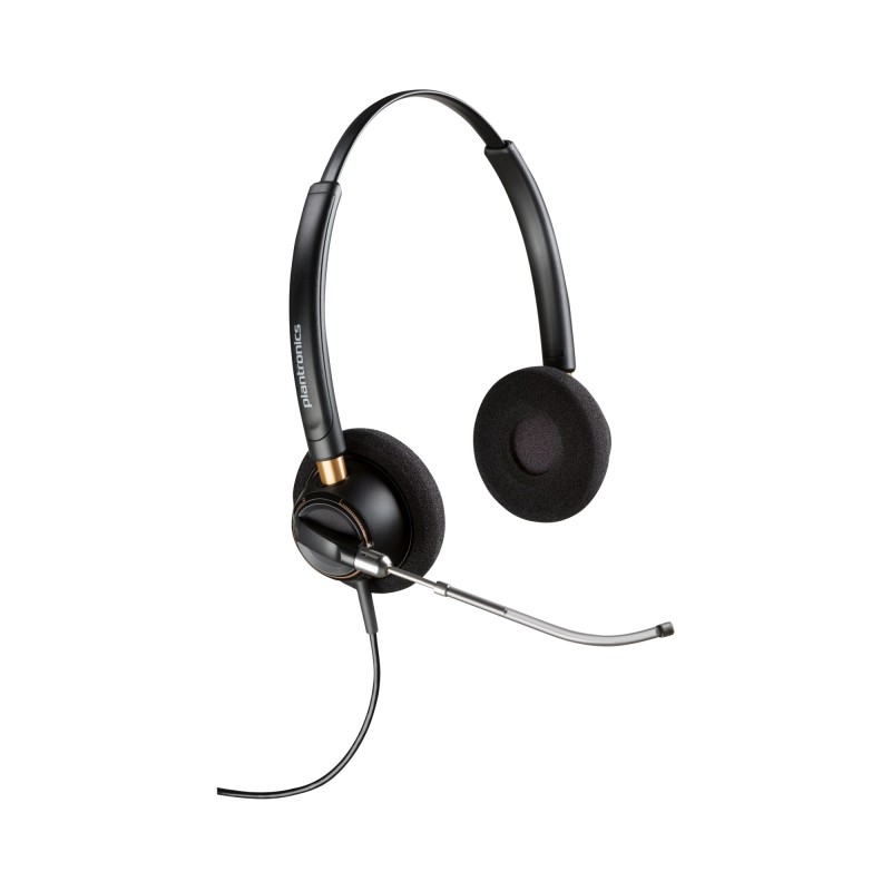 Auriculares binaurales Poly EncorePro 520V con tubo de voz y desconexión rápida