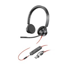 Auriculares estéreo Poly Blackwire 3325 USB-C + Conector de 3 5 mm + Adaptador USB-C/A