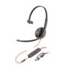 Auriculares monoaurales Poly Blackwire 3215 USB-C + Conector de 3 5 mm + Adaptador USB-C/A