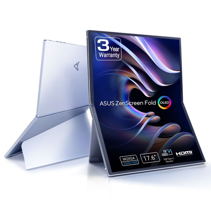ZenScreen Fold OLED MQ17QH pantalla para PC 43 9 cm (17.3") 2560 x 1920 Pixeles Quad HD Plata