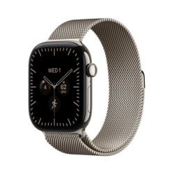 Watch Series 12 (GPS + Cellular) - Caja de titanio en color natural (46 mm) - Pulsera Milanese Loop color natural - Talla M/L