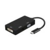 Conversor USB-C A DVI/HDMI/VGA  USB-C/M-DVI/H-HDMI/H-VGA/H  Negro  15cm