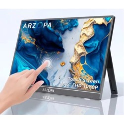 A1T pantalla para PC 39 6 cm (15.6") 1920 x 1080 Pixeles Full HD LCD Pantalla táctil Gris