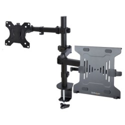 Brazo Soporte Ajustable para Monitor con Bandeja VESA para un Ordenador Portátil de 4 5kg y una Pantalla de hasta 32" (8kg)  