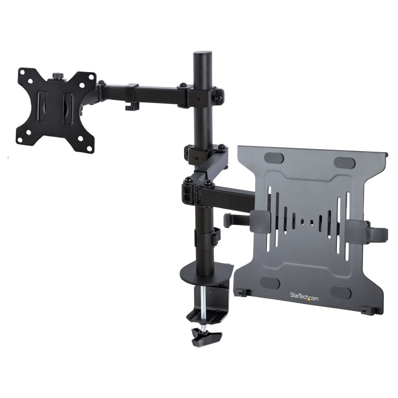 Brazo Soporte Ajustable para Monitor con Bandeja VESA para un Ordenador Portátil de 4 5kg y una Pantalla de hasta 32" (8kg)  