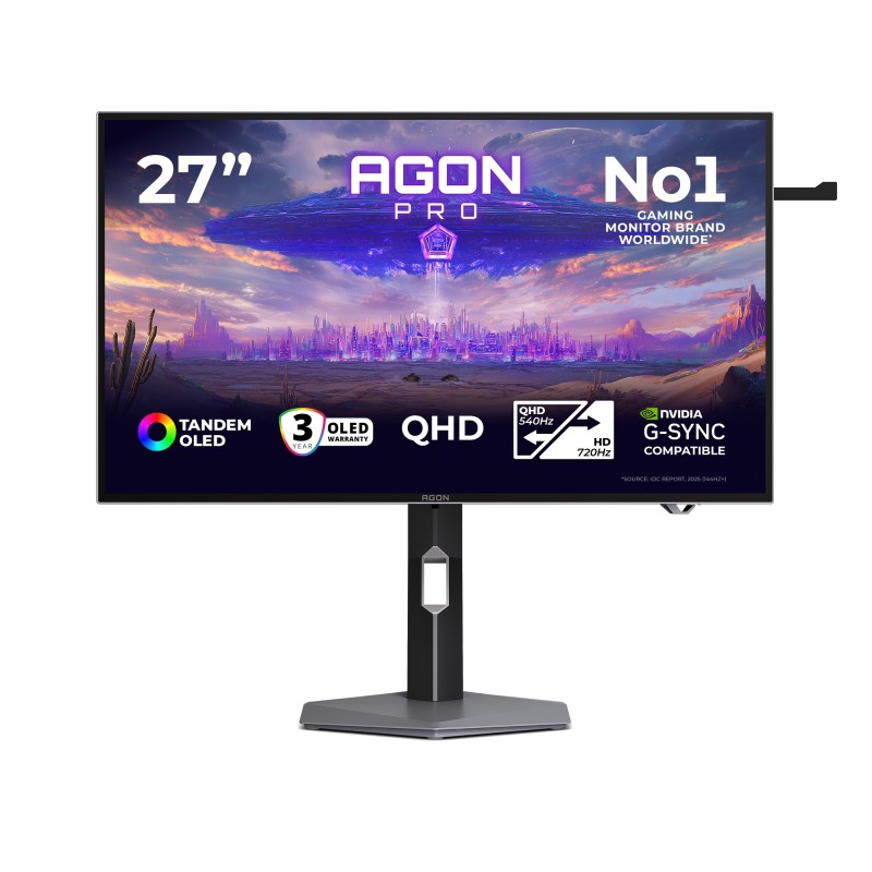 AGON PRO AGP277QKDC pantalla para PC 67 3 cm (26.5") 2560 x 1440 Pixeles Quad HD OLED Gris