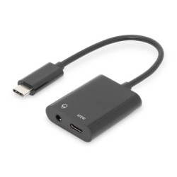 Adaptador / convertidor USB-C  USB-C a USB-C + conector de 3 5 mm