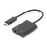 Adaptador / convertidor USB-C  USB-C a USB-C + conector de 3 5 mm