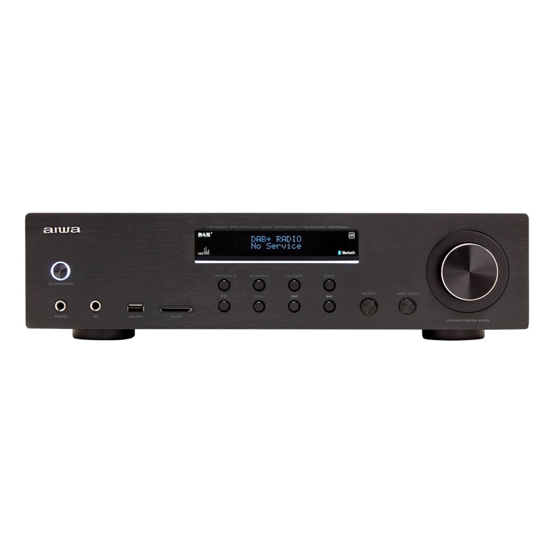 AMR-200DAB/BK amplificador de audio 2.0 canales Hogar Negro