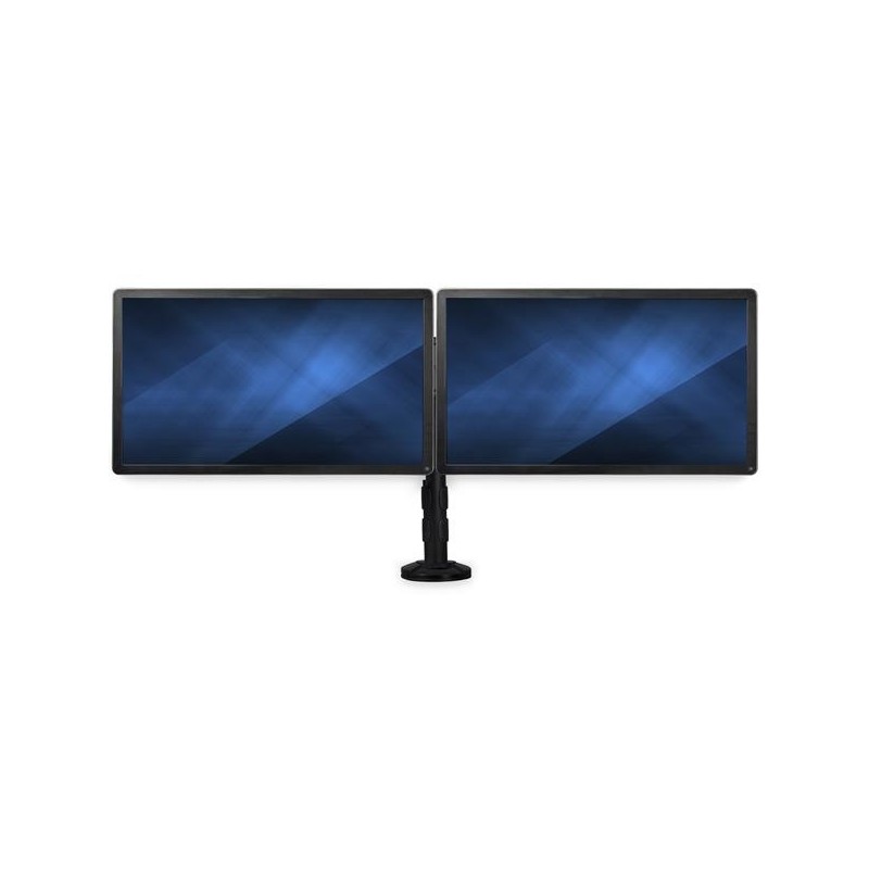 Brazo para Escritorio de Dos Monitores hasta 27" (8Kg) - con Barra Horizontal - Soporte de Mordaza/Ojal para Escritorio