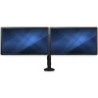 Brazo para Escritorio de Dos Monitores hasta 27" (8Kg) - con Barra Horizontal - Soporte de Mordaza/Ojal para Escritorio